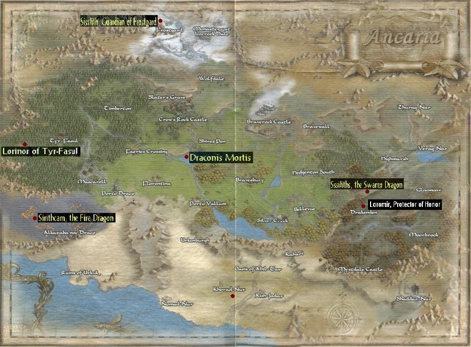 Location of Ancarian Dragons